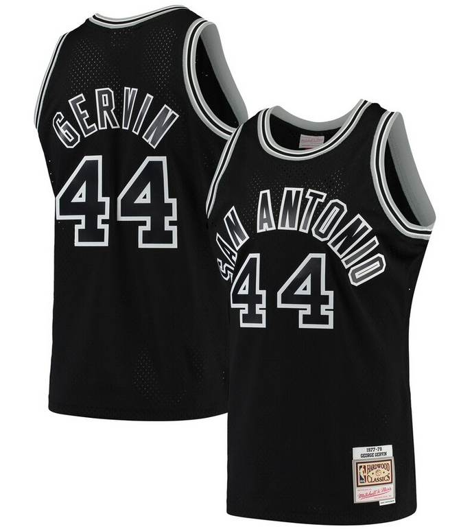 NBA San Antonio Spurs #44 George Gervin  black 1977 to 1978 Hardwood Classics Swingman Player Jersey->san antonio spurs->NBA Jersey